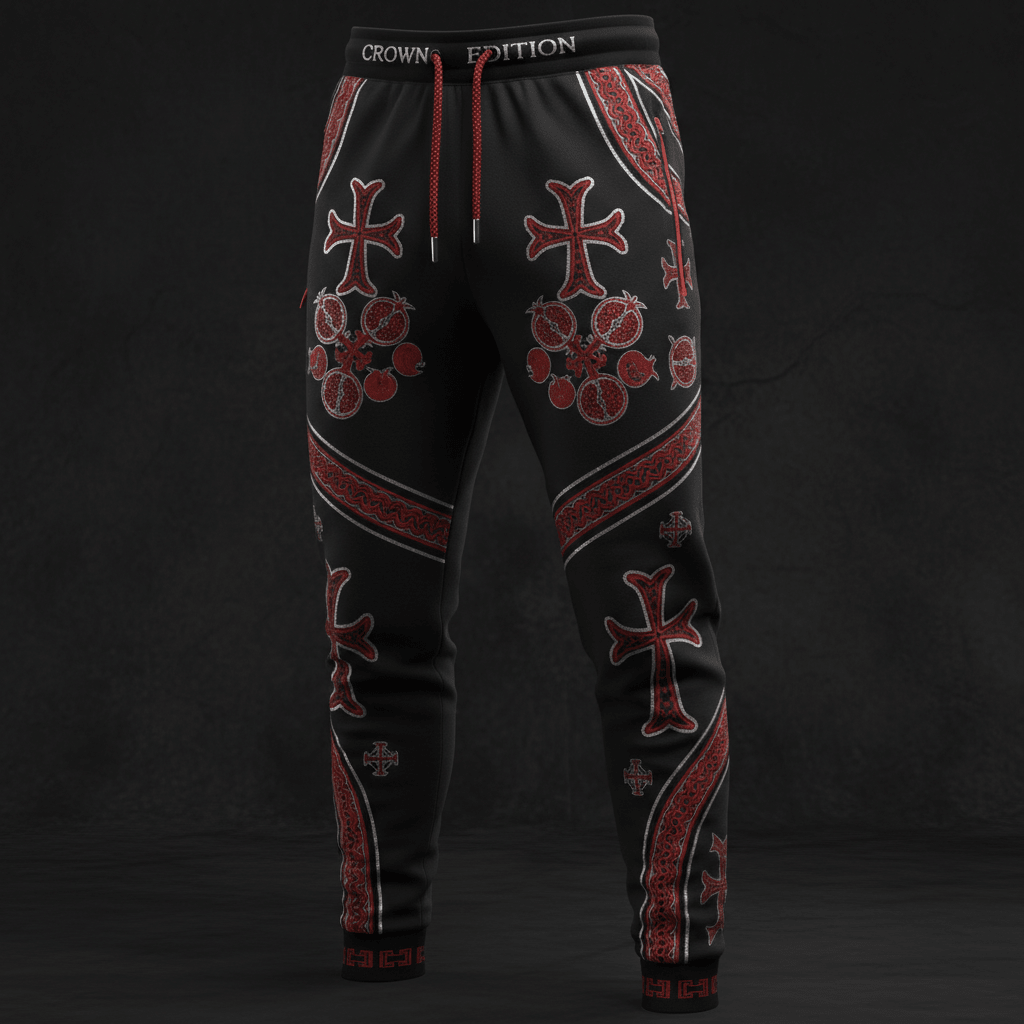 TITAN Armenian Khachkar Joggers — Eternal Stone Edition