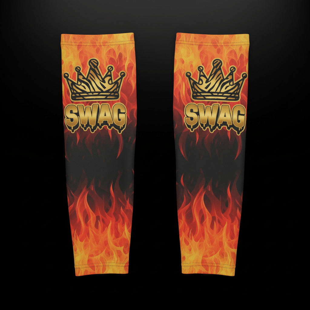 TITAN Basketball Arm Sleeves Tiger Flame Crown SWAG Edition