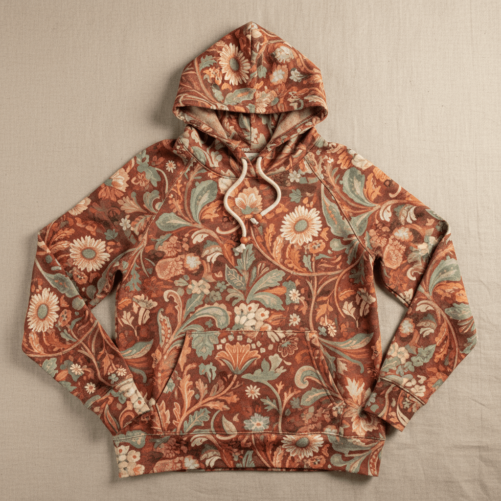 TITAN Women's Performance Hoodie — Earth Tones Botanical warm colorful design