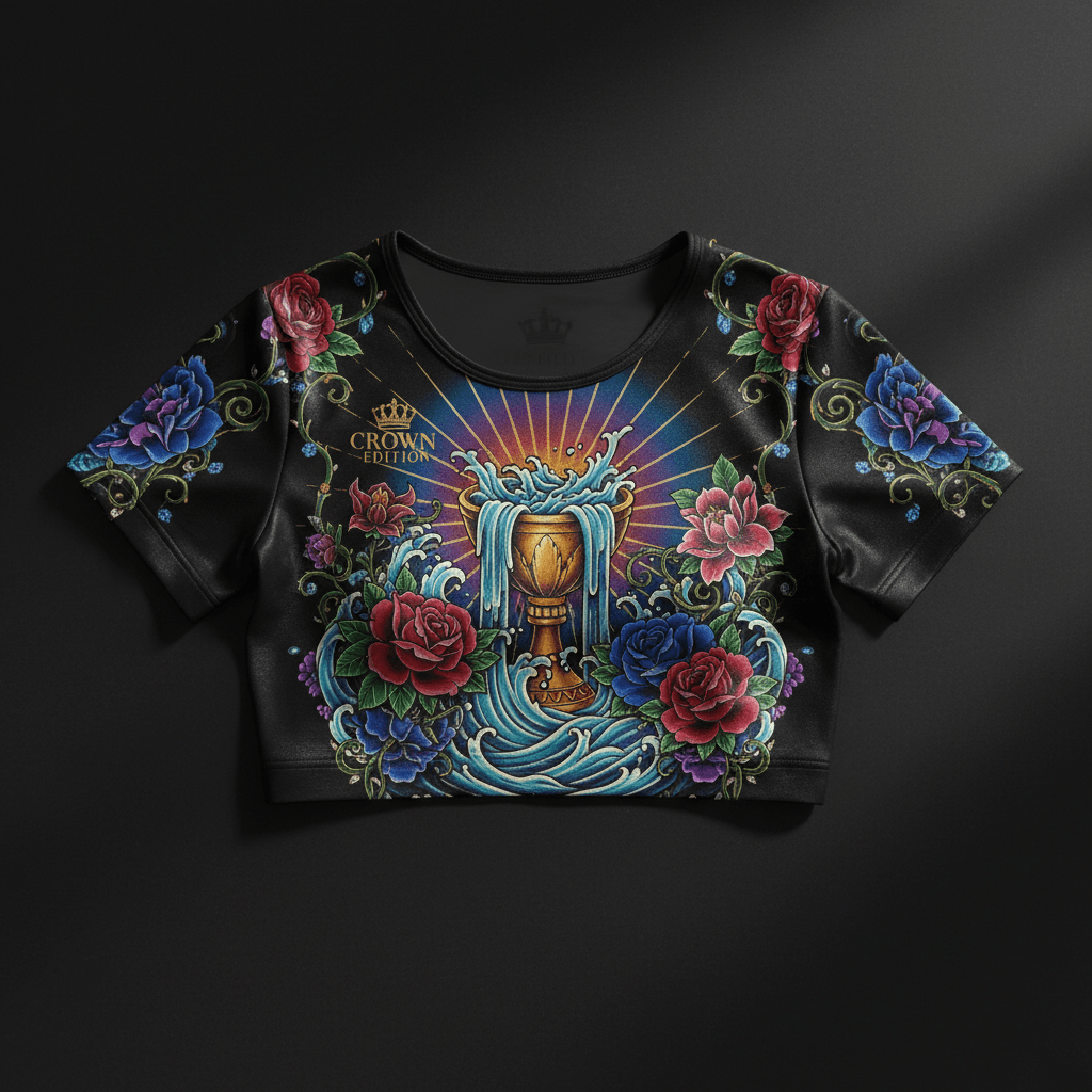 Overflow Women's Crop Top — TITAN Crown Edition tattoo artwork