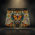 TITAN Crown Edition Women's Cozy Boxer Shorts — Butterfly Queen Tattoo Art