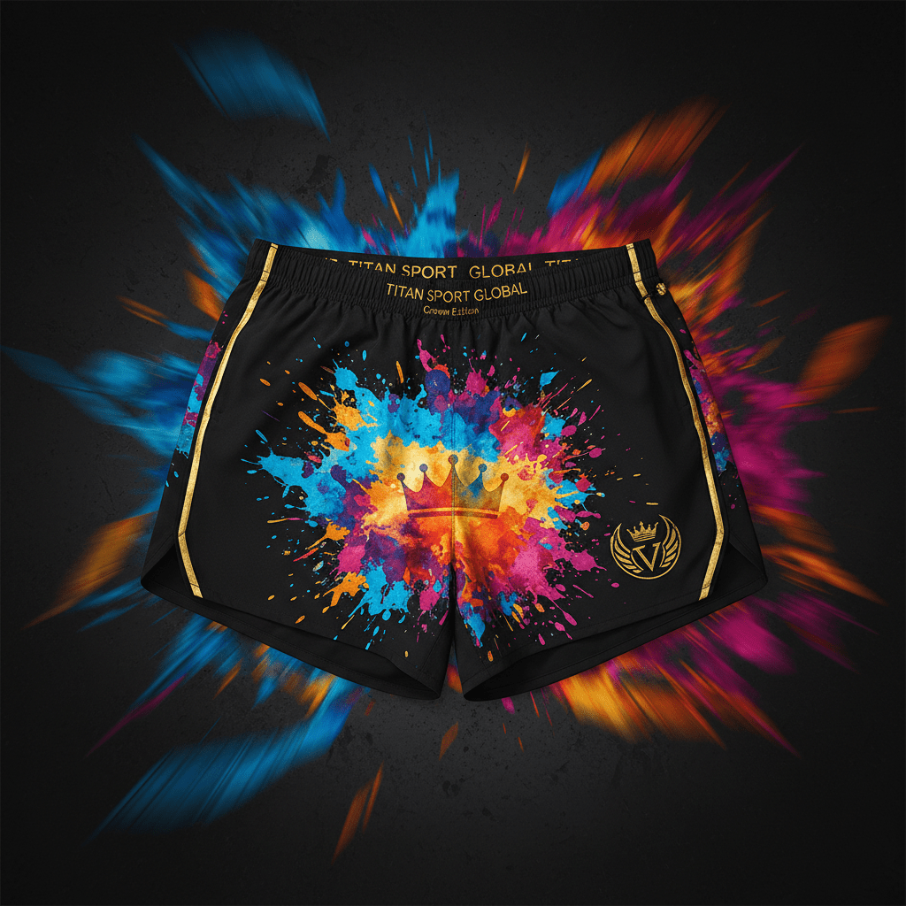 TITAN Running Shorts - Crown Edition flat lay