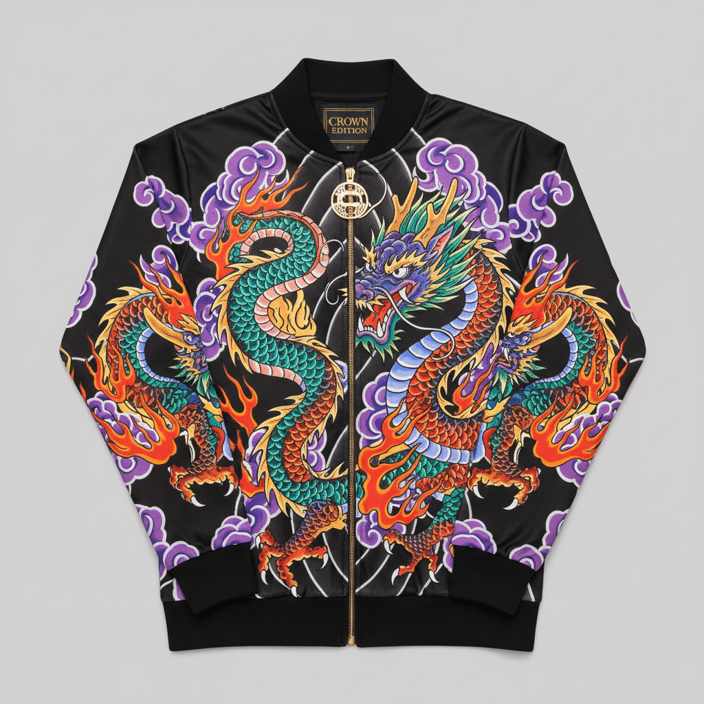 TITAN Plus Men's Dragon Fire Zip Jacket — Inclusive Crown Edition