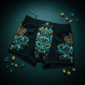 TITAN Women's Cozy Boxer Shorts Crown Edition Teal Gold