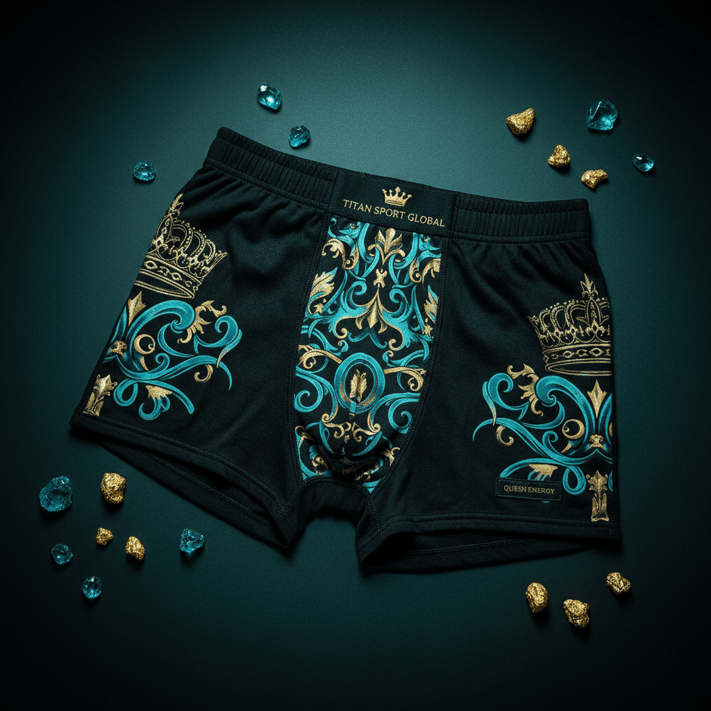 TITAN Women's Cozy Boxer Shorts Crown Edition Teal Gold