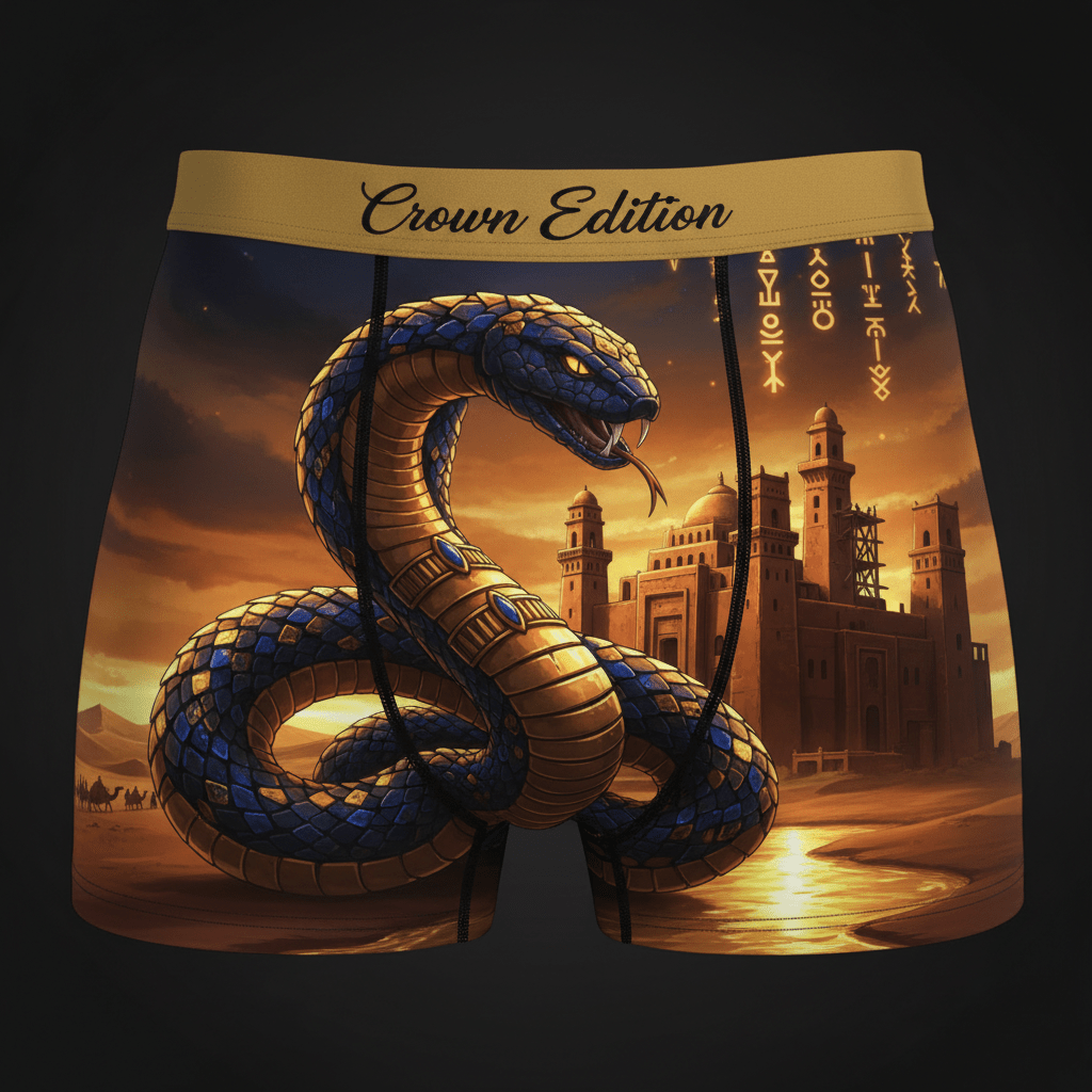 TITAN Mali Empire Mamba Warrior Men's Boxer Briefs Crown Edition — mamba in Mali Empire armor anime art on matte black