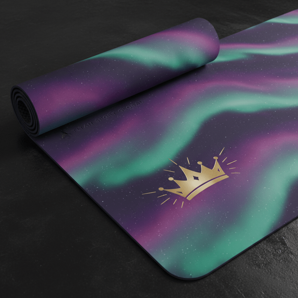 TITAN Yoga Mat Aurora Crown Edition flat lay
