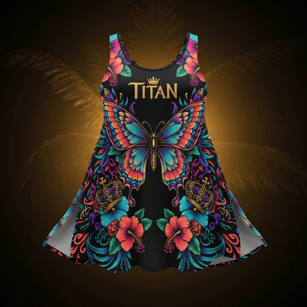 TITAN Women's Flowy Tank - Crown Edition tattoo-style artwork