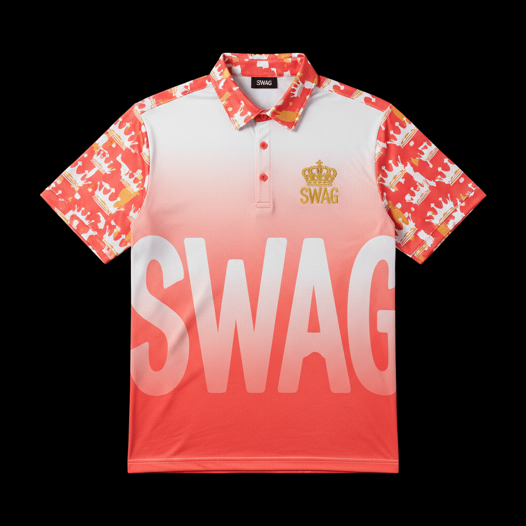 TITAN Golf Polo Shirt Coral Crown SWAG Edition
