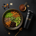 TITAN Crown Quinoa Power Bowl vegan high-protein meal flat lay