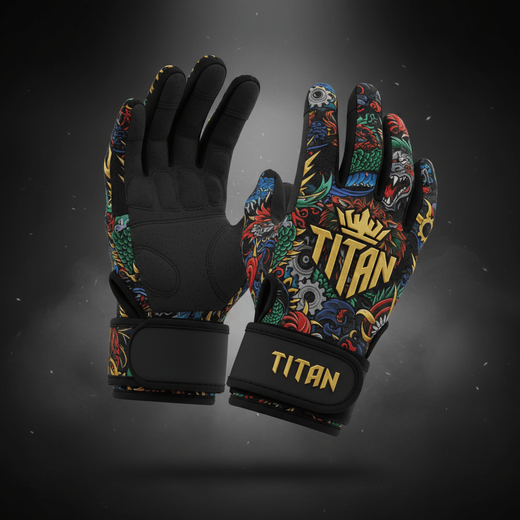 TITAN Gym Gloves - Black & Gold Crown Edition