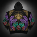 TITAN Crown Edition Tattoo Art Women's Lounge Hoodie - bold grand finale crown tattoo artwork on matte black heavyweight fleece
