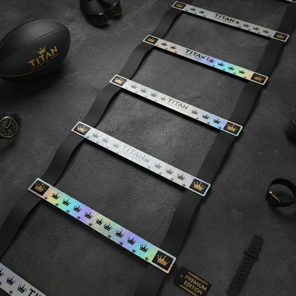 TITAN Crown Edition Rugby Agility Ladder Matte Black Gold