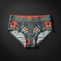 TITAN Crown Edition Women's Tropic Queen Sport Briefs — Coral & Turquoise