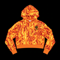 Neon Tiger Flame Crop Hoodie — Women's Warrior Drop