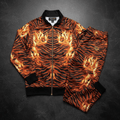 TITAN Men's Tiger Flame Crown Tracksuit matching set flat lay