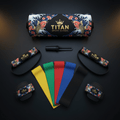 TITAN Resistance Bands Set of 5 with Handles Ankle Straps Door Anchor and Carrying Bag