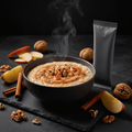 TITAN Protein Instant Oatmeal – Apple Cinnamon Walnut, premium product photography