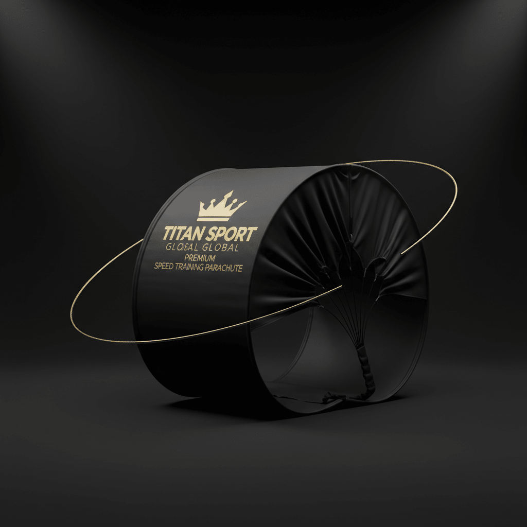 TITAN Speed Training Parachute Blackout Crown — matte black with gold crown logo