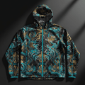 TITAN Crown Edition Koi Wave Rain Jacket — Matte Black & Teal