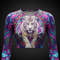 TITAN Women’s Neon Mandala Tiger Lotus Long Sleeve Crop — Shakti Bloom Edition