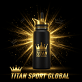 TITAN SPORT GLOBAL kids water bottle 16oz straw lid crown edition