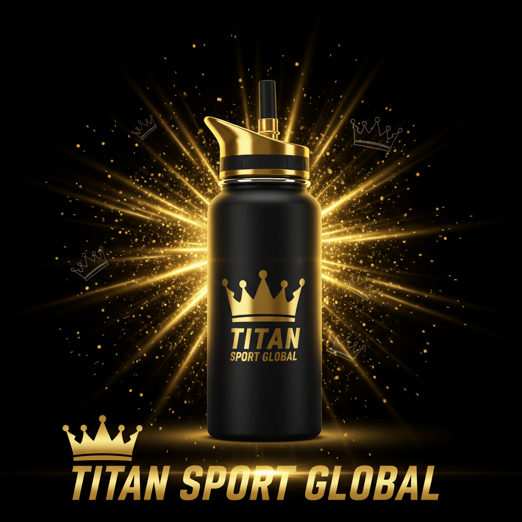 TITAN SPORT GLOBAL kids water bottle 16oz straw lid crown edition