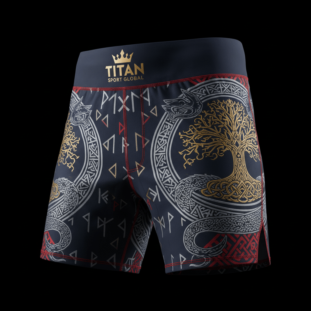 TITAN Viking Norse Runes Training Shorts Crown Edition