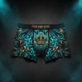 TITAN Men's Boxer Briefs Crown Edition Turquoise Gold