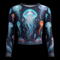 TITAN Women’s Electric Jellyfish Aurora Long Sleeve Crop — Medusozoa Edition