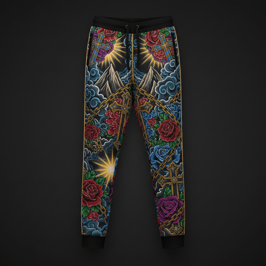 Unbreakable Faith Women's Joggers — TITAN Crown Edition tattoo artwork