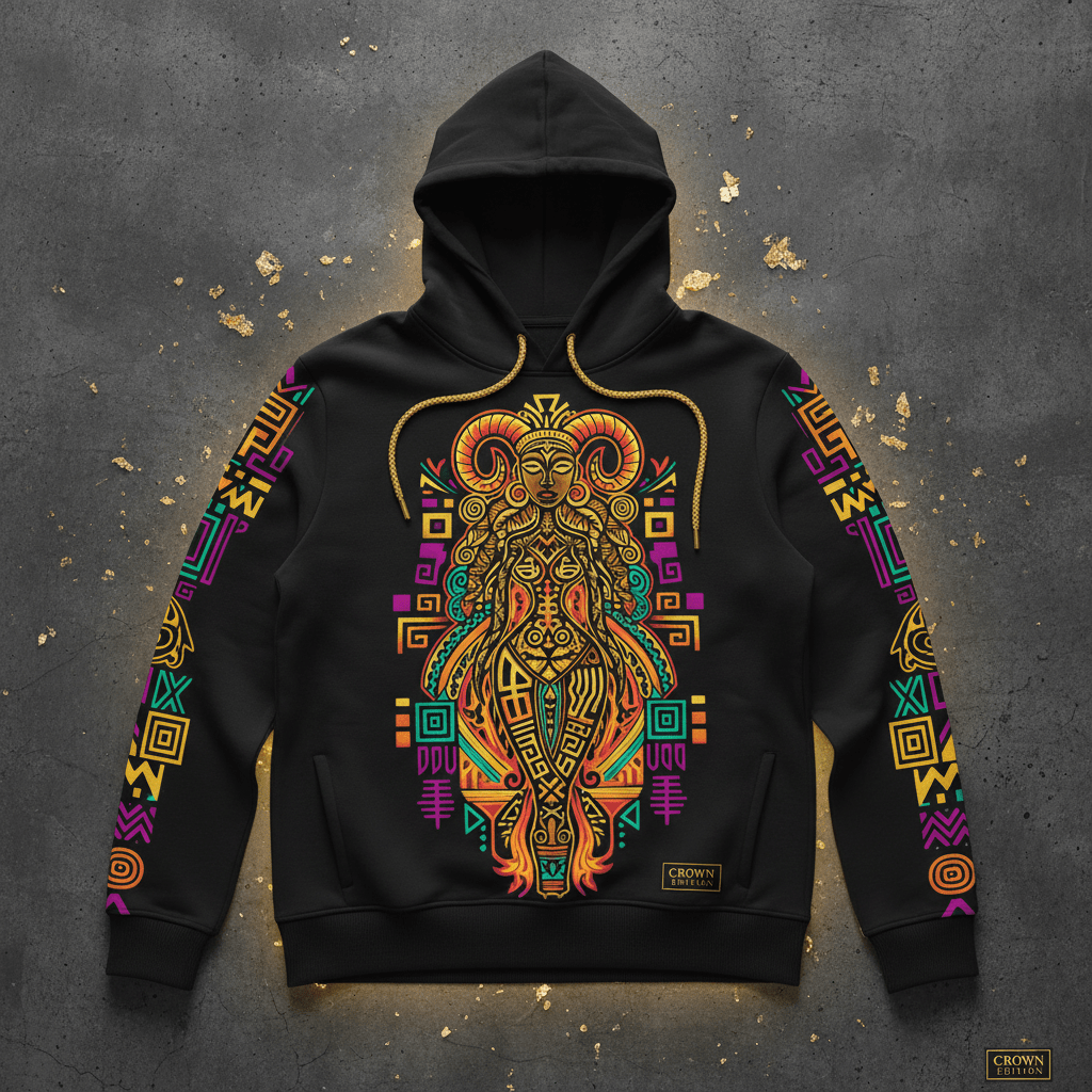 TITAN Women's Adinkra Goddess Hoodie — Sankofa Edition