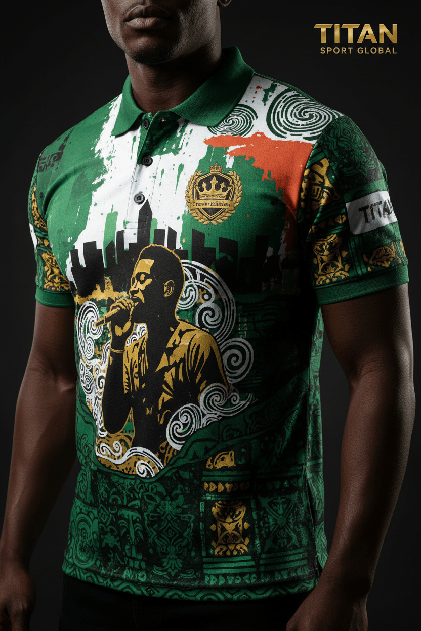 TITAN Men's Nigerian Afrobeat Sport Polo Naija Edition
