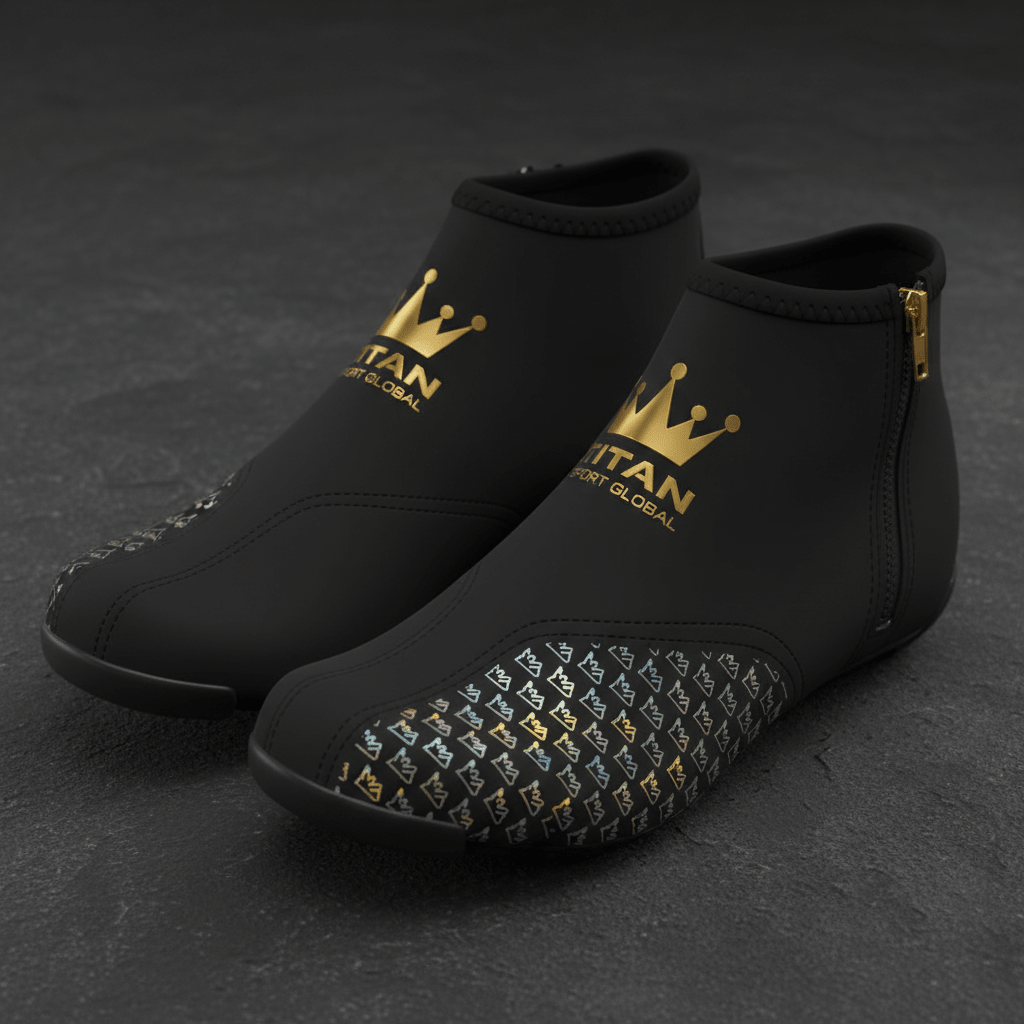 TITAN Crown Edition Cycling Overshoes Matte Black Gold