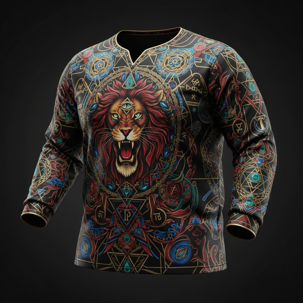TITAN Plus Men's Sacred Lion Warrior Long Sleeve — Spiritual Crown Edition sizes 1X–5X
