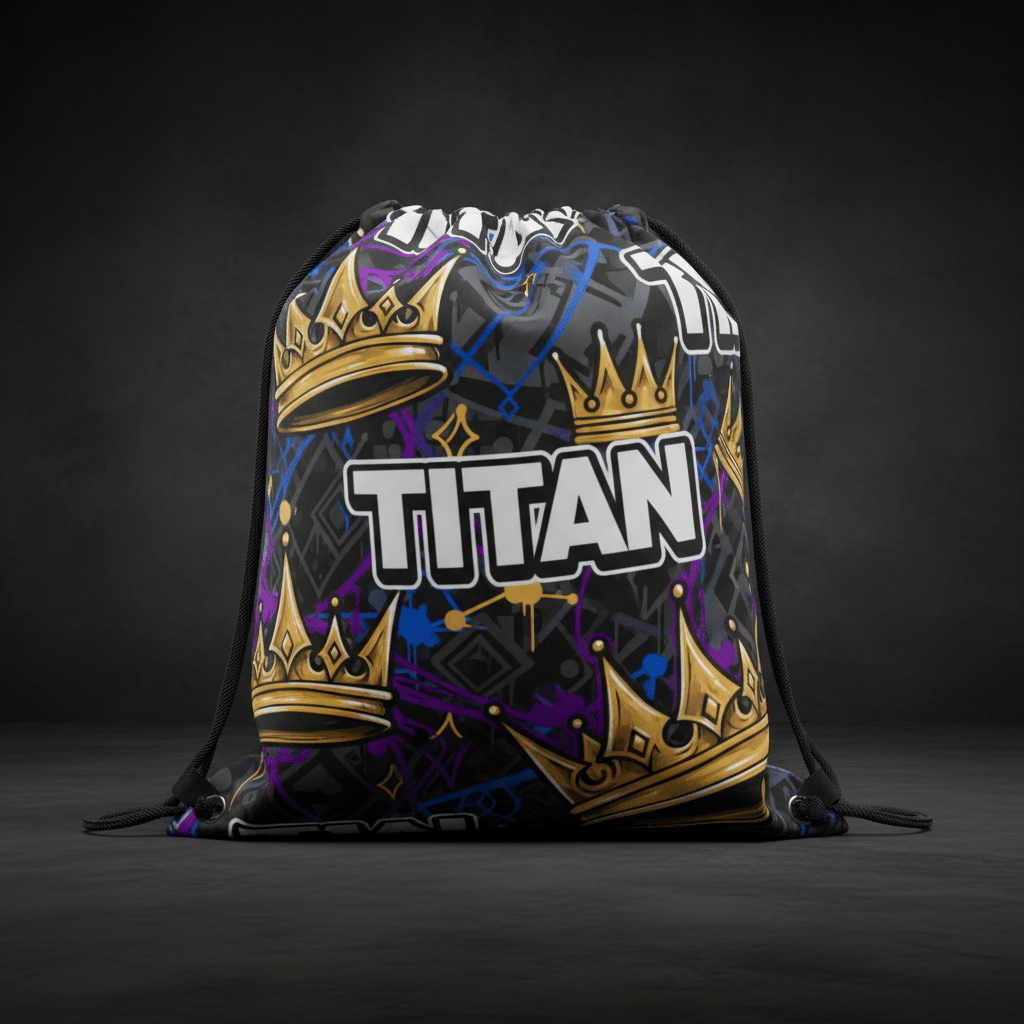 TITAN Drawstring Bag - Water-Resistant Zipper Pocket Gym Sack