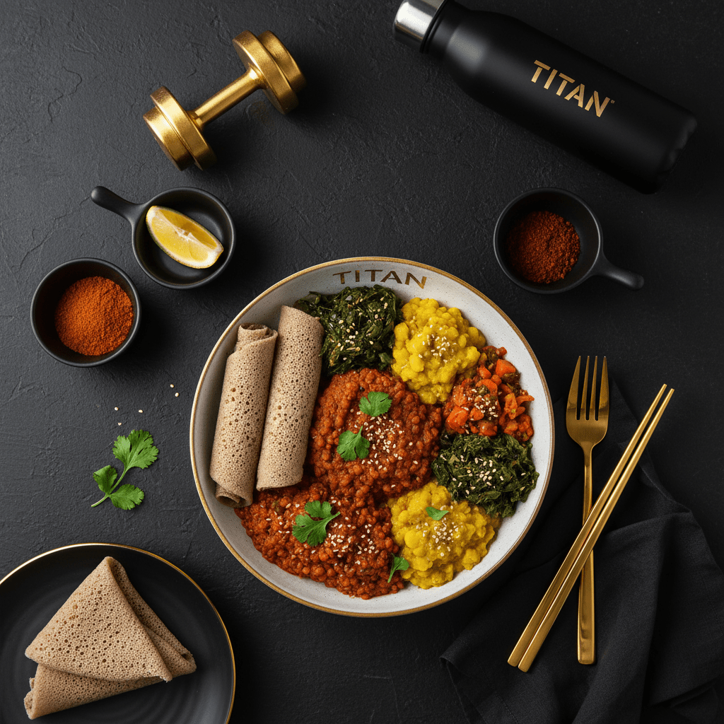 TITAN Ethiopian Vegan Injera & Lentil Power Lunch Bowl