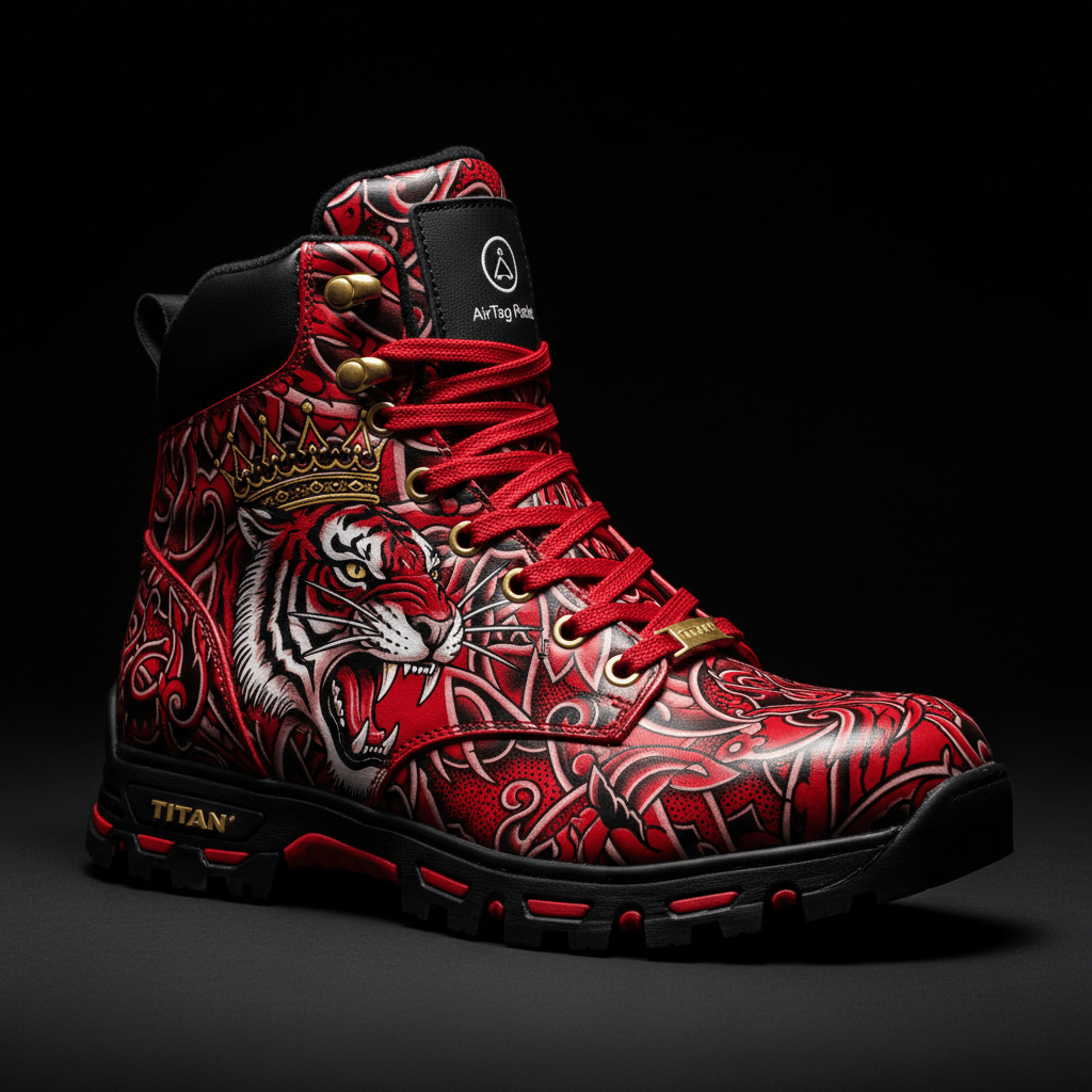 TITAN Hiking Boot — Tiger Crimson Red Tattoo Edition