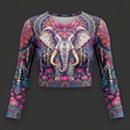 TITAN Women’s Cosmic Elephant Mandala Long Sleeve Crop — Airavata Edition