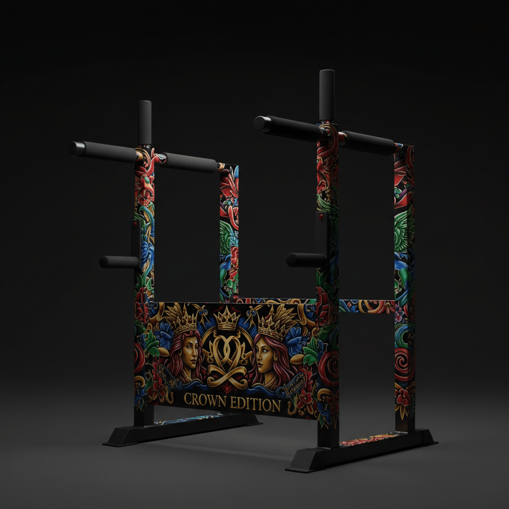TITAN Crown Edition Freestanding Dip Station — Crown Edition matte black and gold
