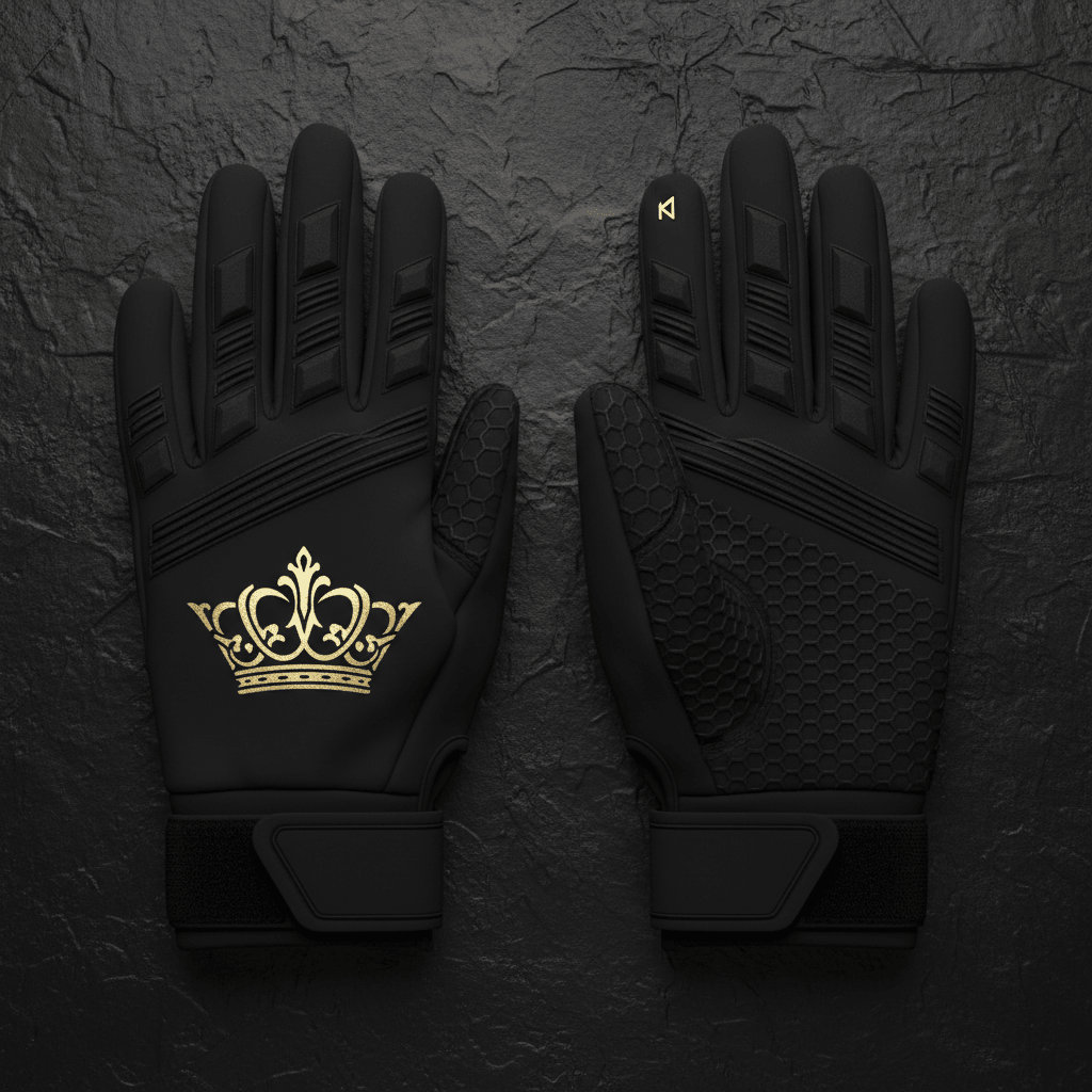TITAN Volleyball Setter Gloves Crown Edition matte black gold crown logo reinforced finger panels grip palm pair