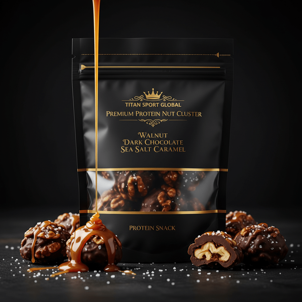 Crown High-Protein Salted Caramel Dark Chocolate Walnut Clusters