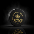 TITAN Hockey Puck Blackout Crown — matte black with gold crown logo
