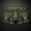 TITAN Crown Edition Men's Celtic Stag Boxer Briefs — Hunter Green & Gold