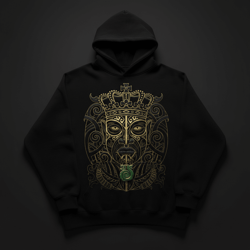 Maori Crown Warrior Hoodie — TITAN Crown Edition indigenous warrior streetwear