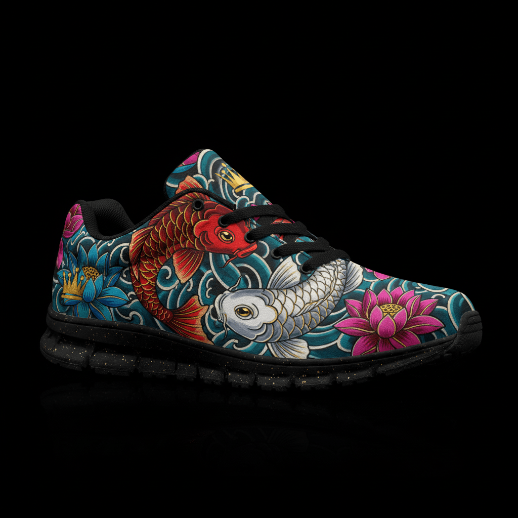 TITAN Crown Edition Color Koi Harmony Men's Running Shoe Color Tattoo Art