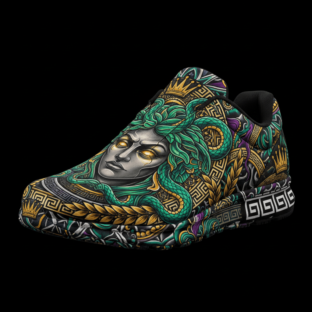 TITAN Crown Edition Color Medusa Men's Running Shoe Color Tattoo Art