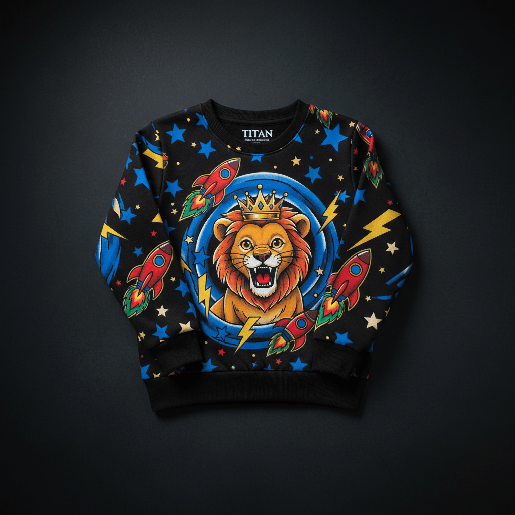 TITAN Kids Sweatshirt - Crown Edition tattoo-style artwork