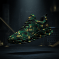TITAN Crown Edition Women's Elite Training Shoe with bold geometric brushstroke artwork in emerald green and gold