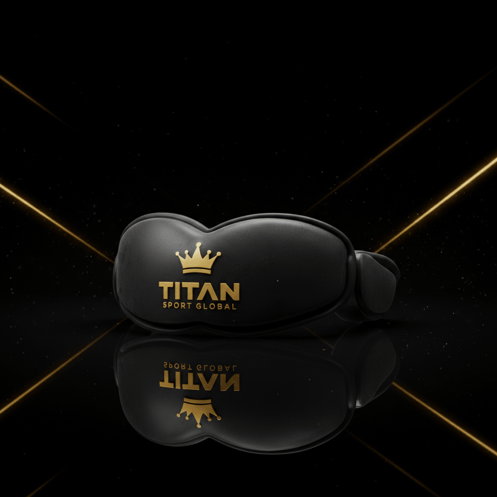 TITAN Combat Mouth Guard Gold Crown — with gold crown branded case
